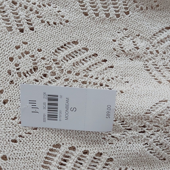 NWT J Jill Open Knit Light Hooded Sweater Beige Size S - Picture 5 of 6
